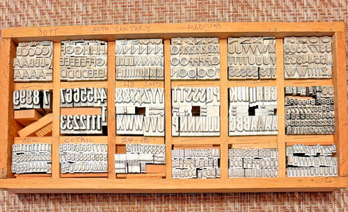Vintage metal letterpress type - metal,